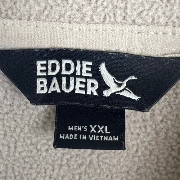 Eddie Bauer quarter snap Pullover Sweater men’s XXL mock collar tan\cream color - Picture 4 of 7